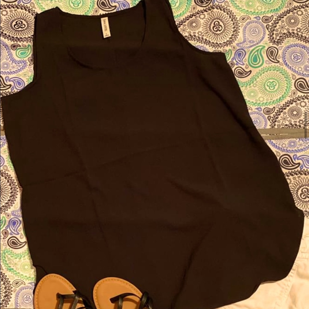 Semi sheer black tank